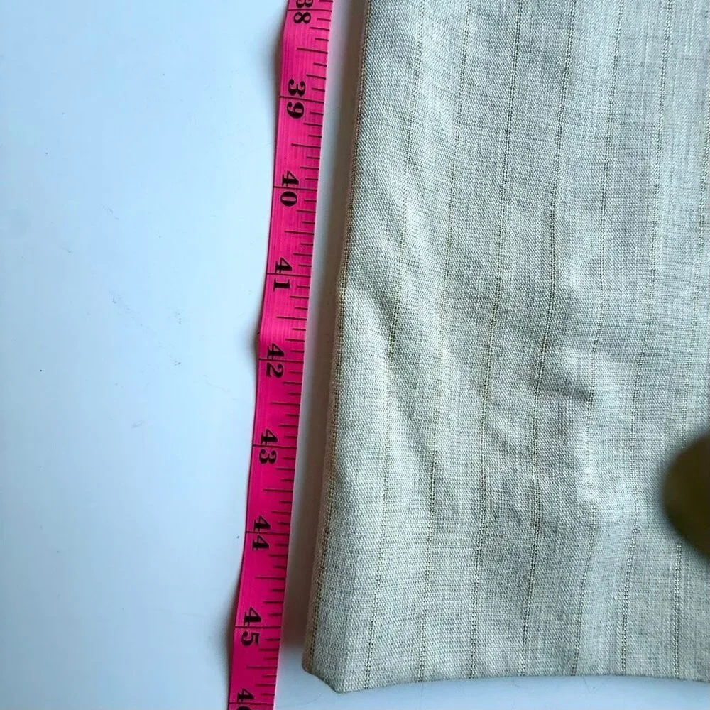 NWT Veronica Breard Jude stripe cotton blend pants in ivory with gold stripes Si - Picture 16 of 16